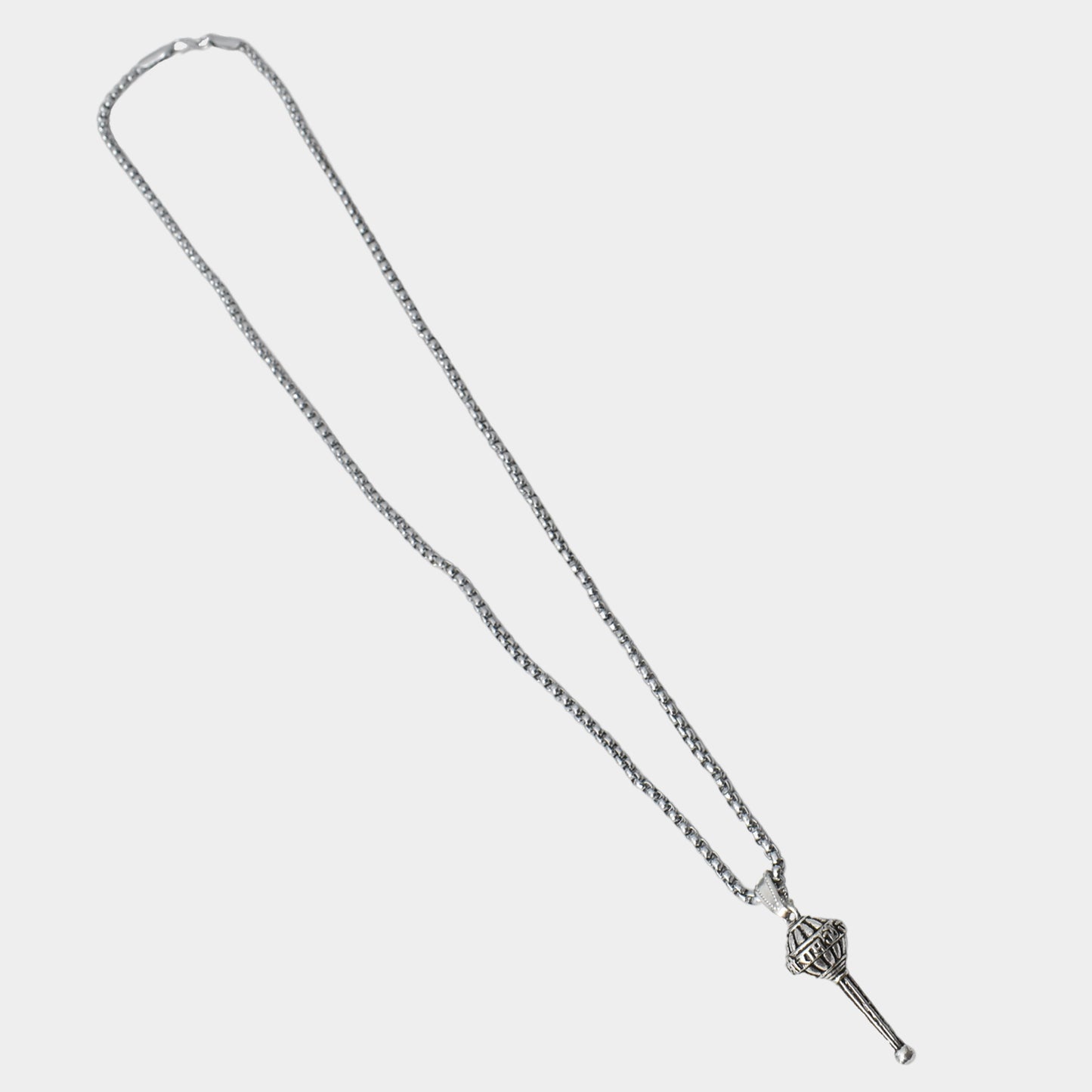 Silver Chain With Gada Pendant Locket (1 Pc)